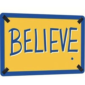 Believe Motivational Ted Lasso Fans Tin Metal Signs Home Décor Wall Art Garden